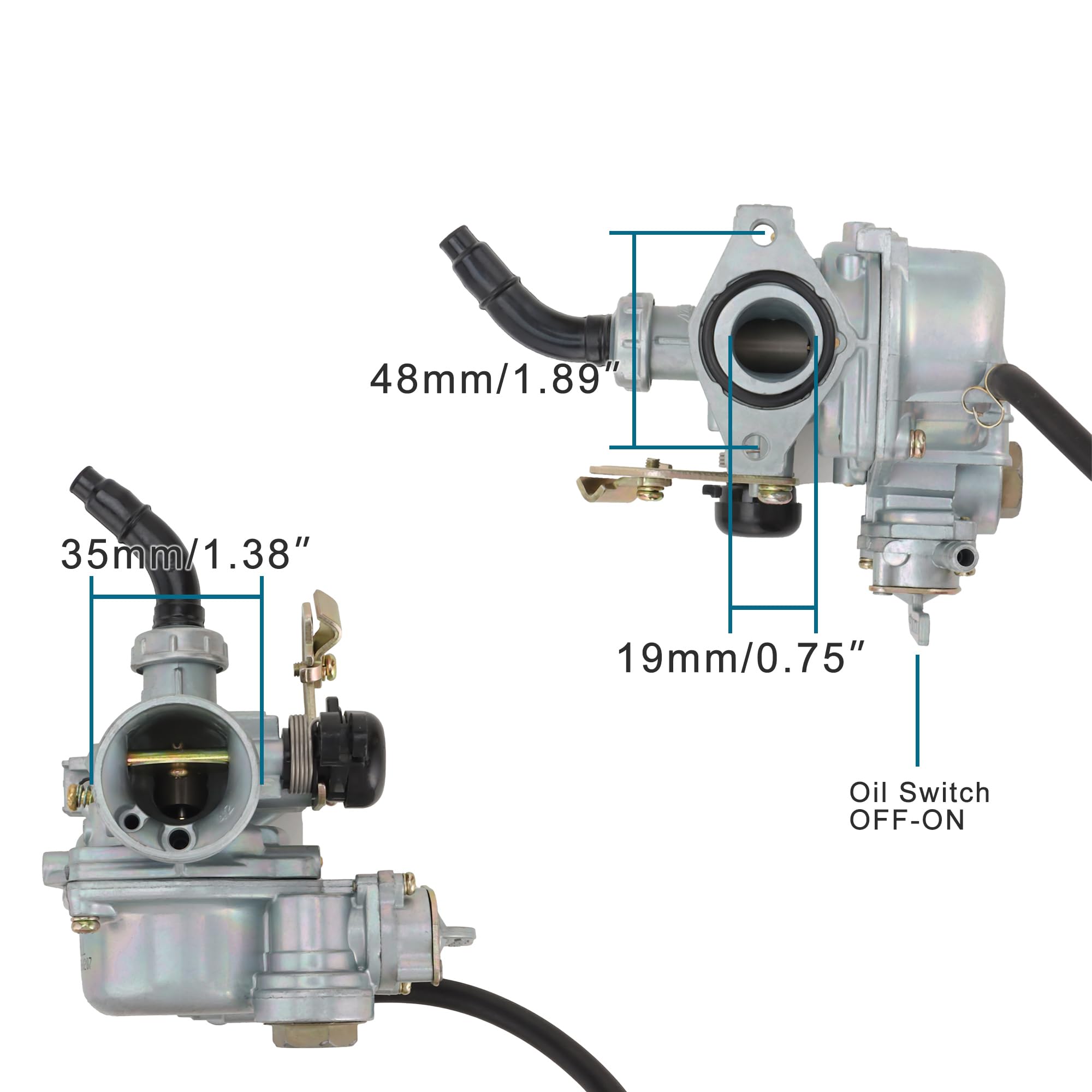 Amazon.com: GOOFIT PZ19 Carburetor with Fuel Switch